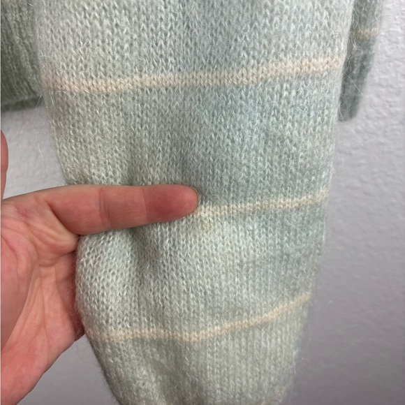 Acne Studios Kassidy Striped Crew Neck Sweater in Pale Green Large - Picture 8 of 9